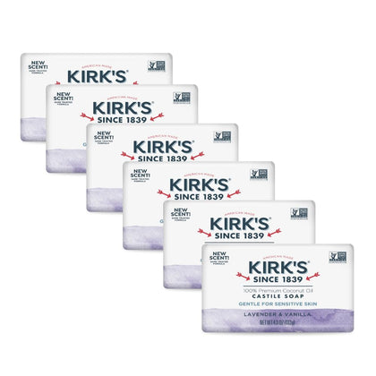 Kirk's Castile Bar Soap Lavender & Vanilla 4 oz front view