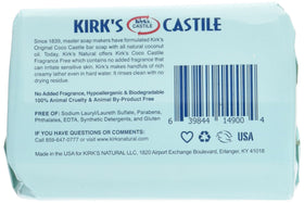 Kirk's Coco Castile Soap close-up of packaging
