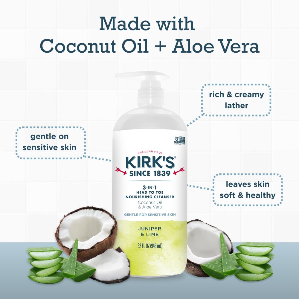 Kirk's Juniper & Lime 3-in-1 Nourishing Cleanser in bubble bath setting