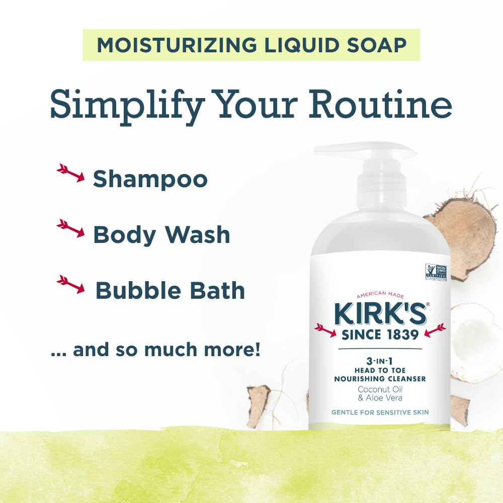 Kirk's Juniper & Lime 3-in-1 Nourishing Cleanser with coconut oil and aloe vera ingredients