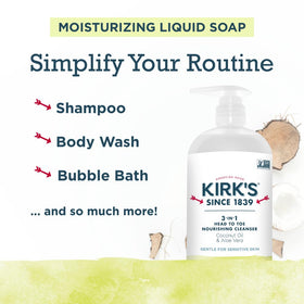 Kirk's Juniper & Lime 3-in-1 Nourishing Cleanser with coconut oil and aloe vera ingredients