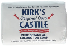 Kirk's Natural Castile Soap Original 4 Oz Pack of 3 front view