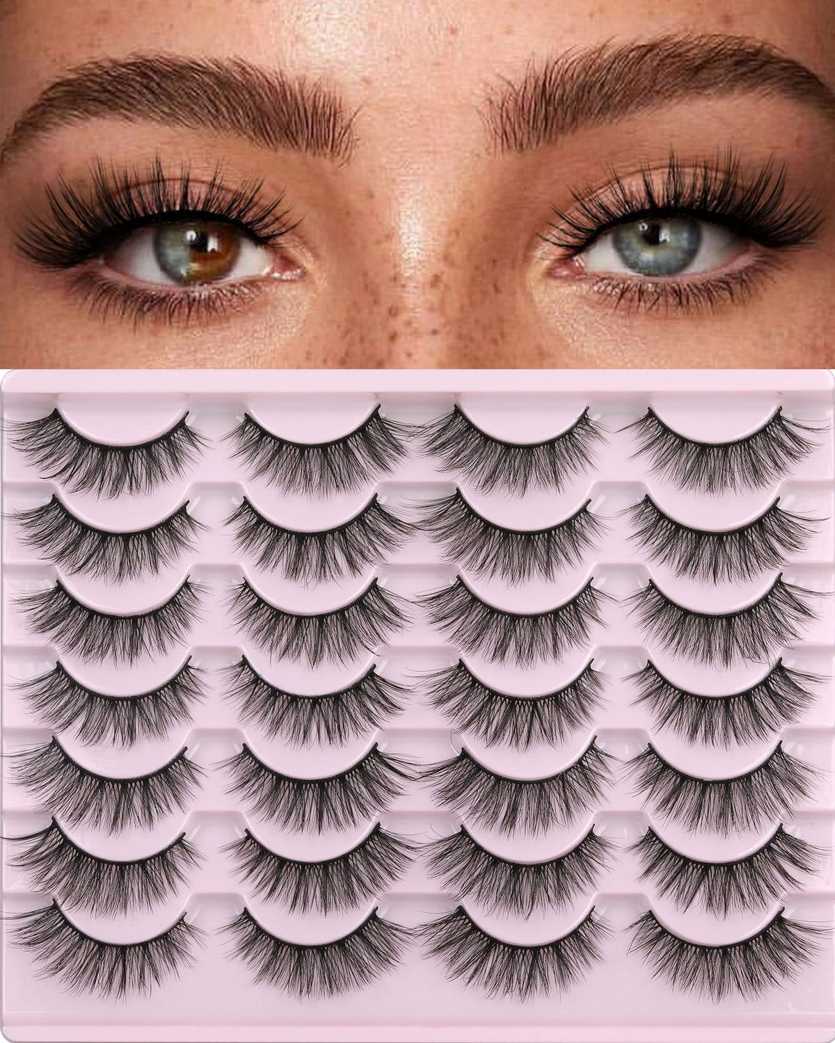 Kiromiro 14mm cat eye false eyelashes pack front view
