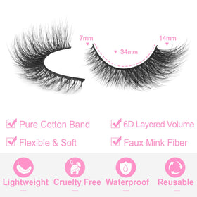 Kiromiro 6D Faux Mink False Lashes side view