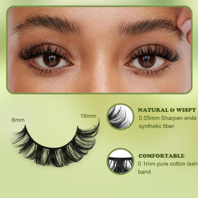 Kiromiro D Curl False Eyelashes pack with 14 pairs