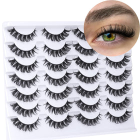 Kiromiro Fake Eyelashes Wispy Faux Mink D Curl front view