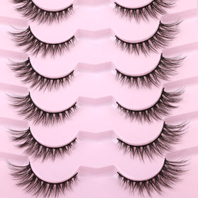 Kiromiro false eyelashes with soft cotton band on a white background