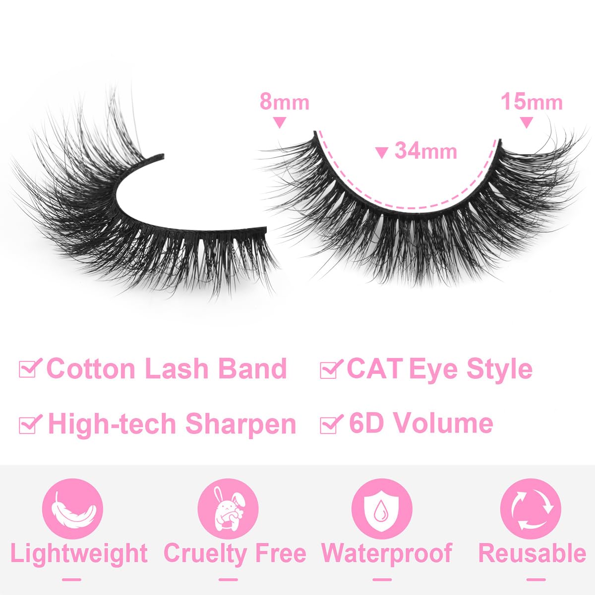 Kiromiro Faux Mink Lashes showing the soft cotton band