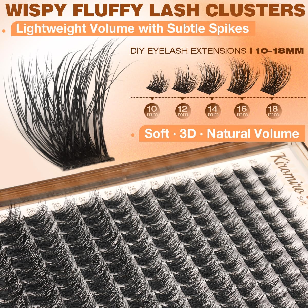 Kiromiro Fluffy Lash Clusters with application tools