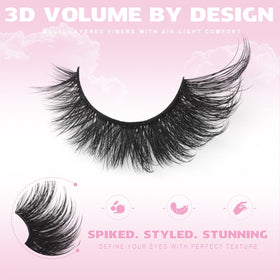 Kiromiro Fox Eye Lashes on model showcasing lifted eye look