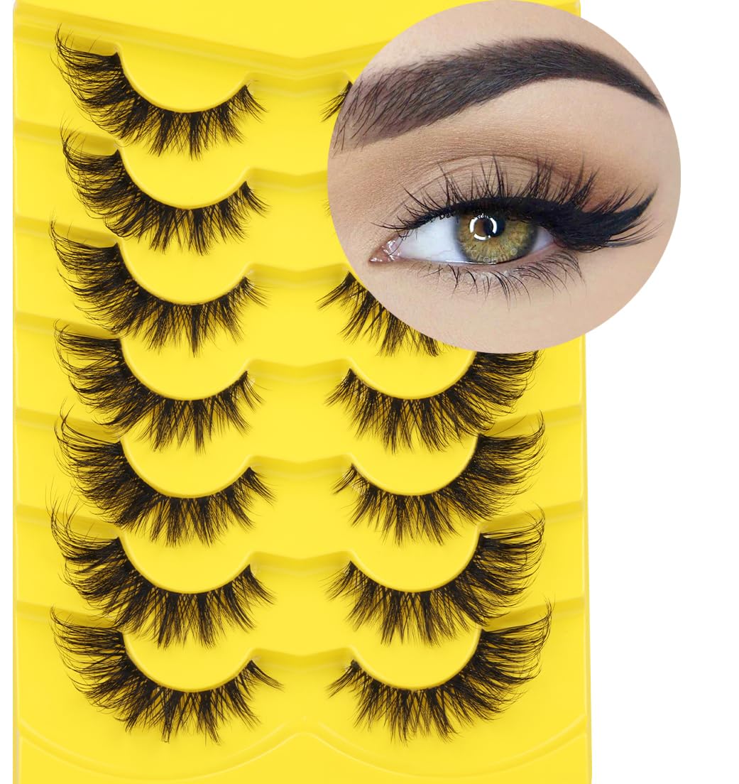 Kiromiro Fox Eye Lashes pack showing 7 pairs of clear band lashes