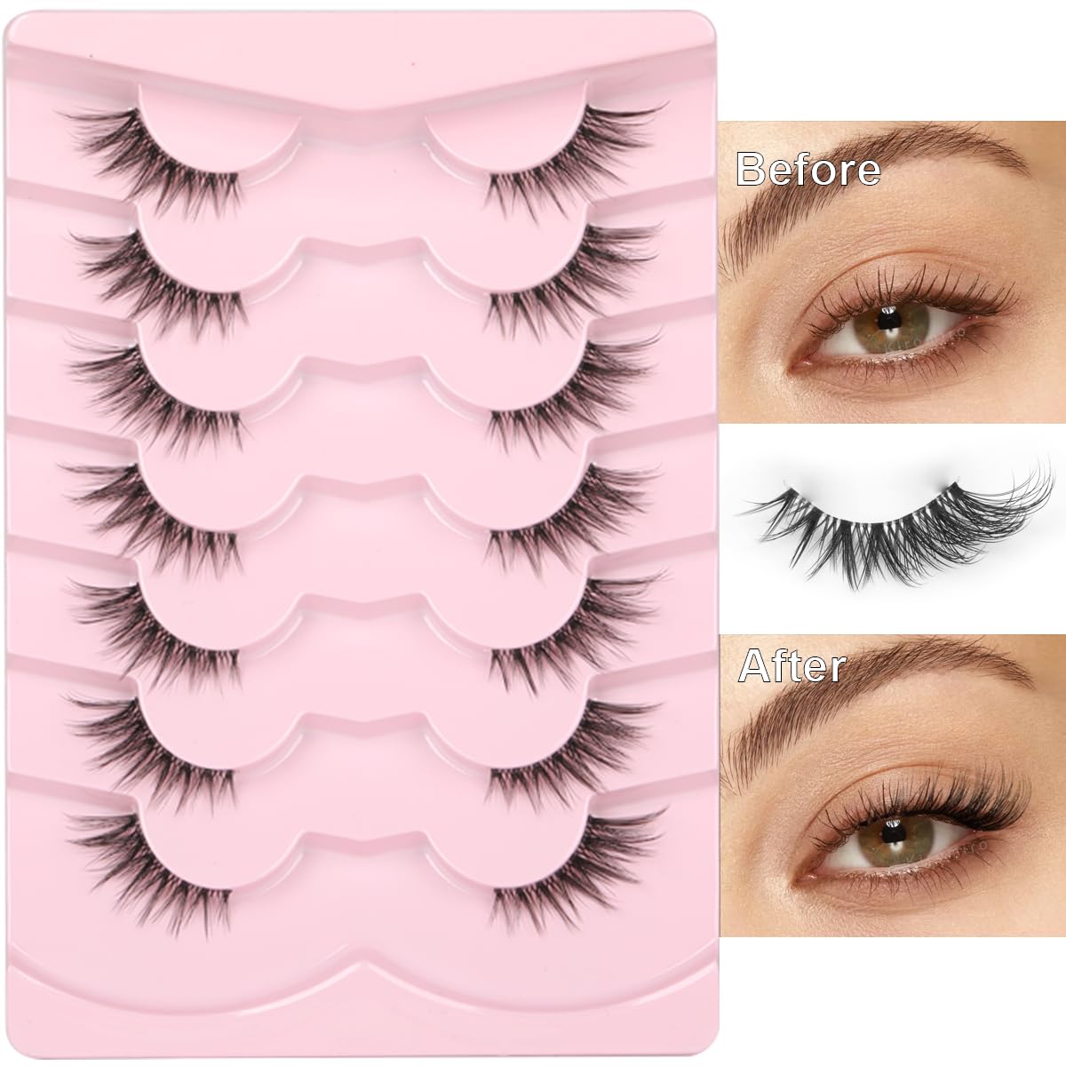 Kiromiro Half Lashes worn on model showcasing natural look