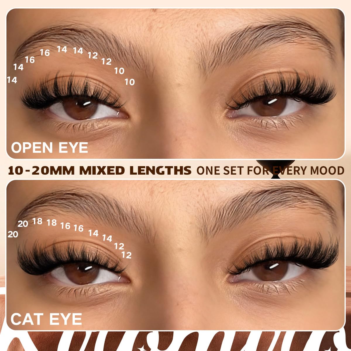 Kiromiro Lash Clusters 10-20mm close-up of wispy lashes