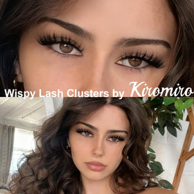 Kiromiro Lash Clusters 10-20mm fluffy lash effect on model