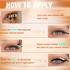 Kiromiro Lash Clusters 10-20mm with tools for application