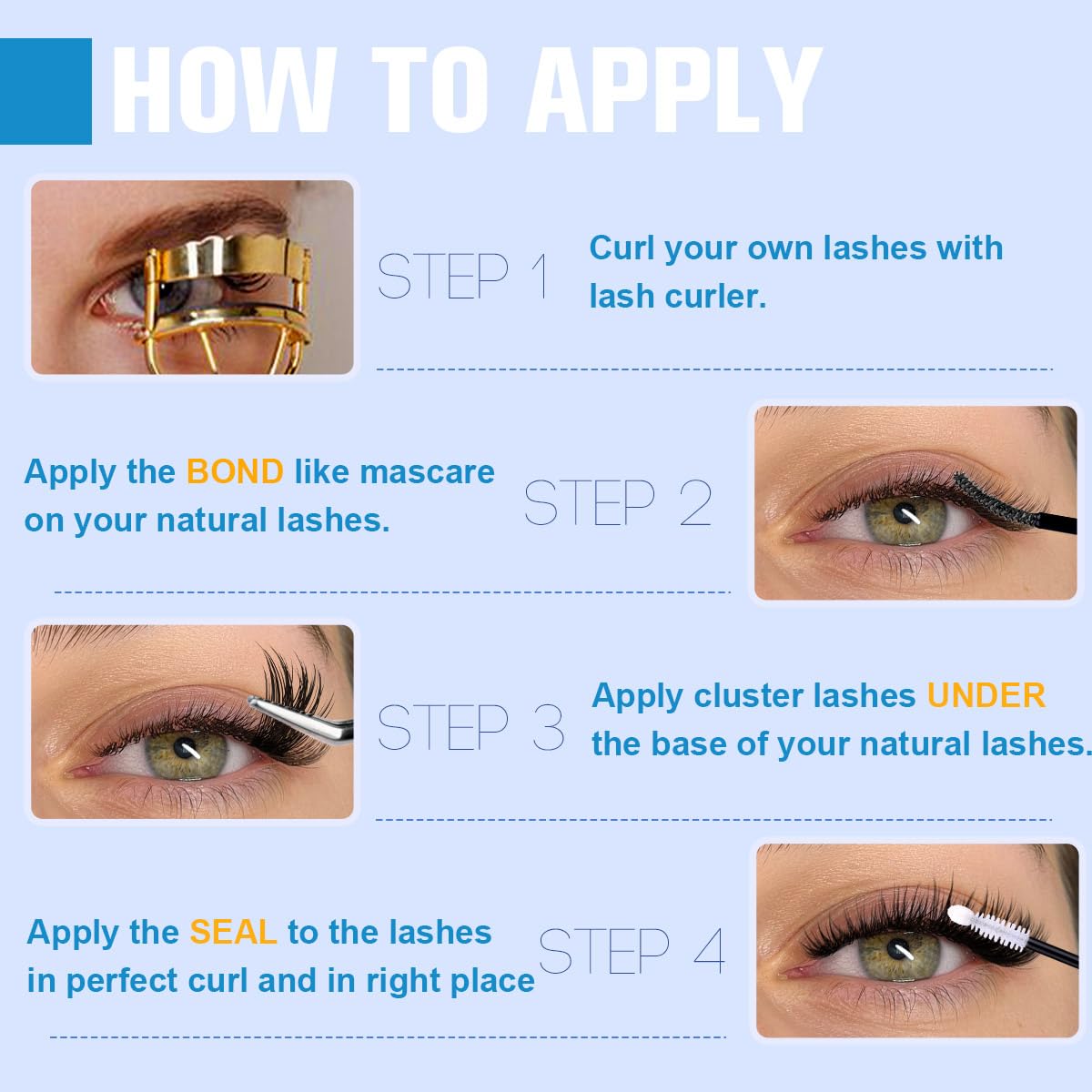Kiromiro Lash Clusters in natural light