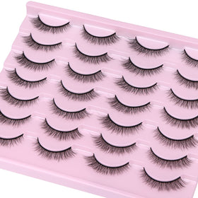 Kiromiro Natural Lashes 10mm displayed on a makeup table