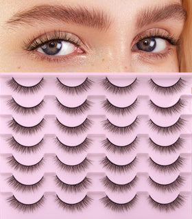 Kiromiro Natural Lashes 10mm front view with crisscross pattern