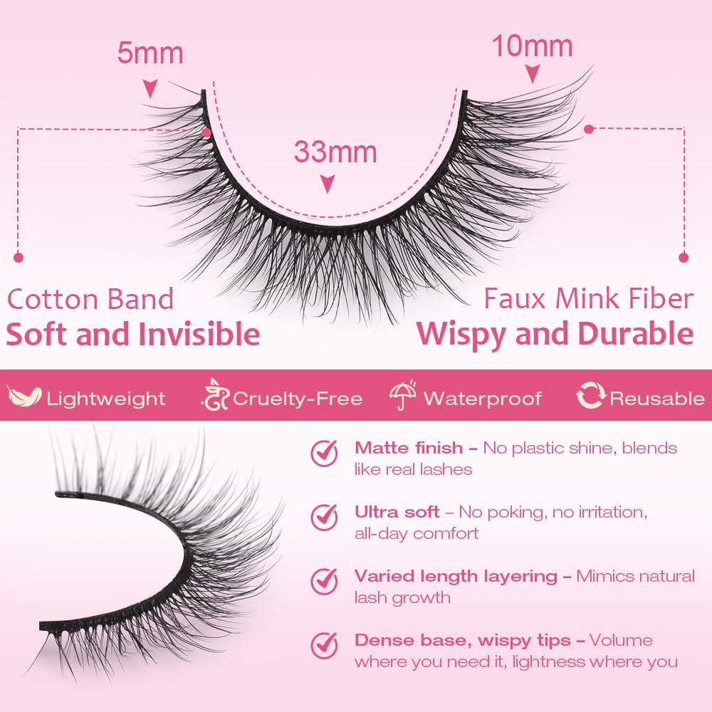 Kiromiro Natural Lashes 10mm in packaging