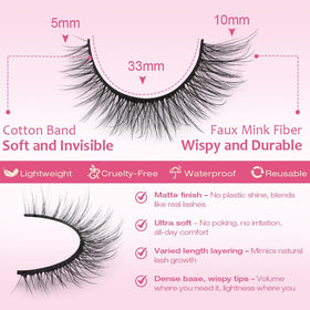 Kiromiro Natural Lashes 10mm in packaging
