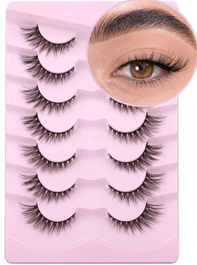 Kiromiro Natural Look False Eyelashes pack front view with 7 pairs