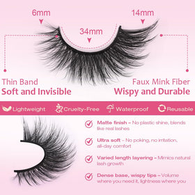 Kiromiro wispy faux mink lashes side view