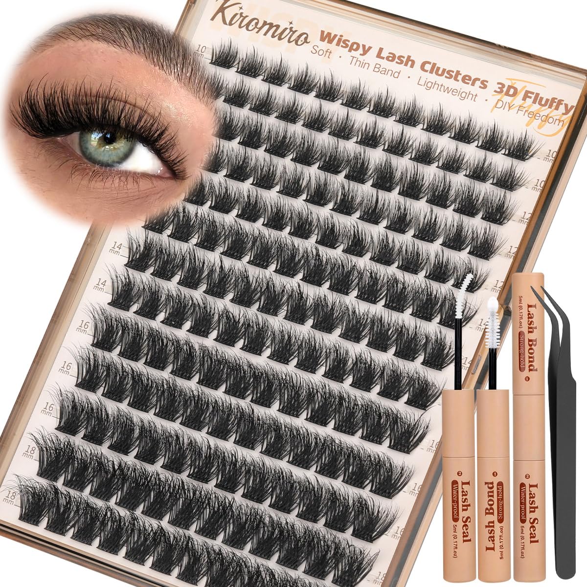 Kiromiro Wispy Lash Clusters Kit packaging front view