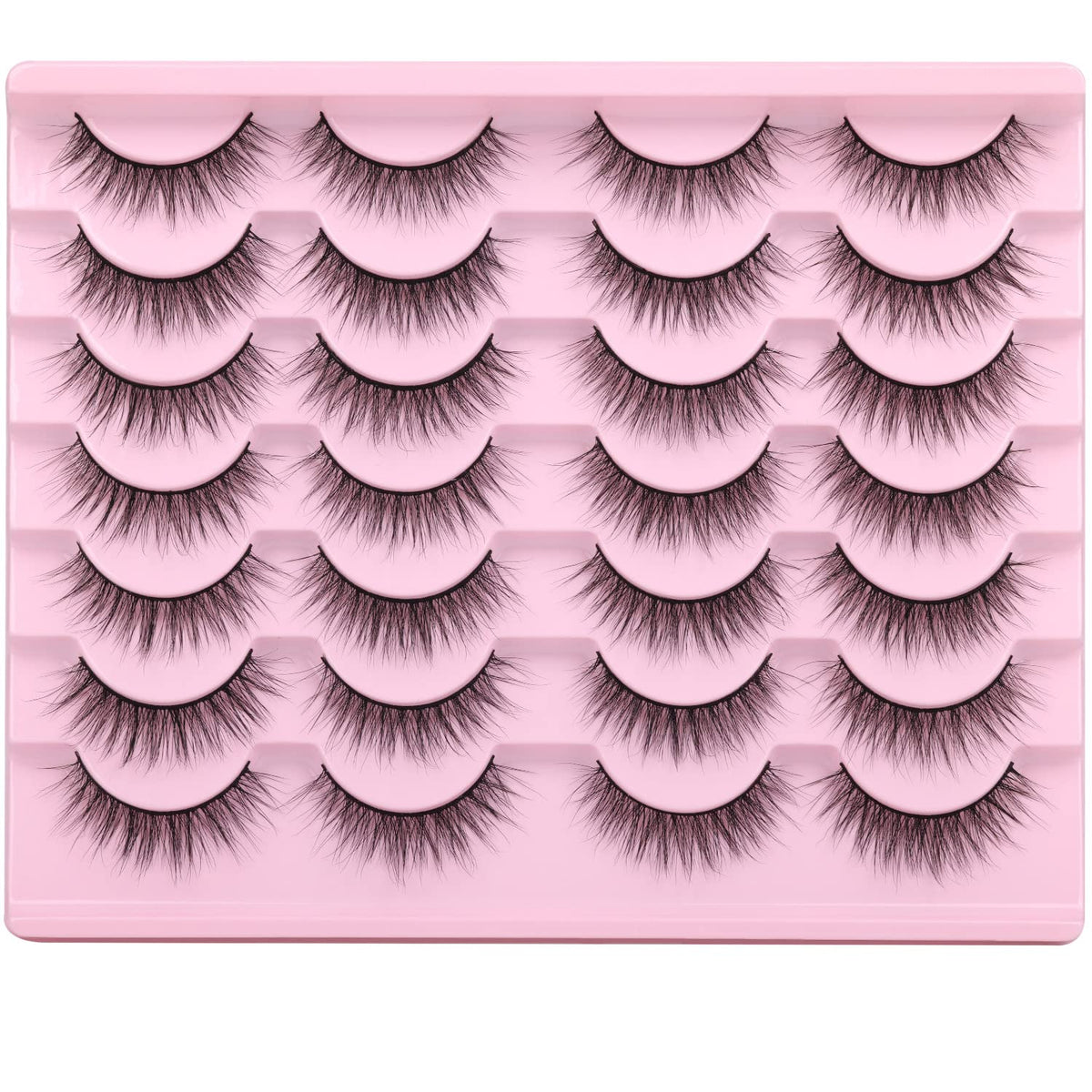 Kiromiro Wispy Lashes 12mm pack front view with 14 pairs