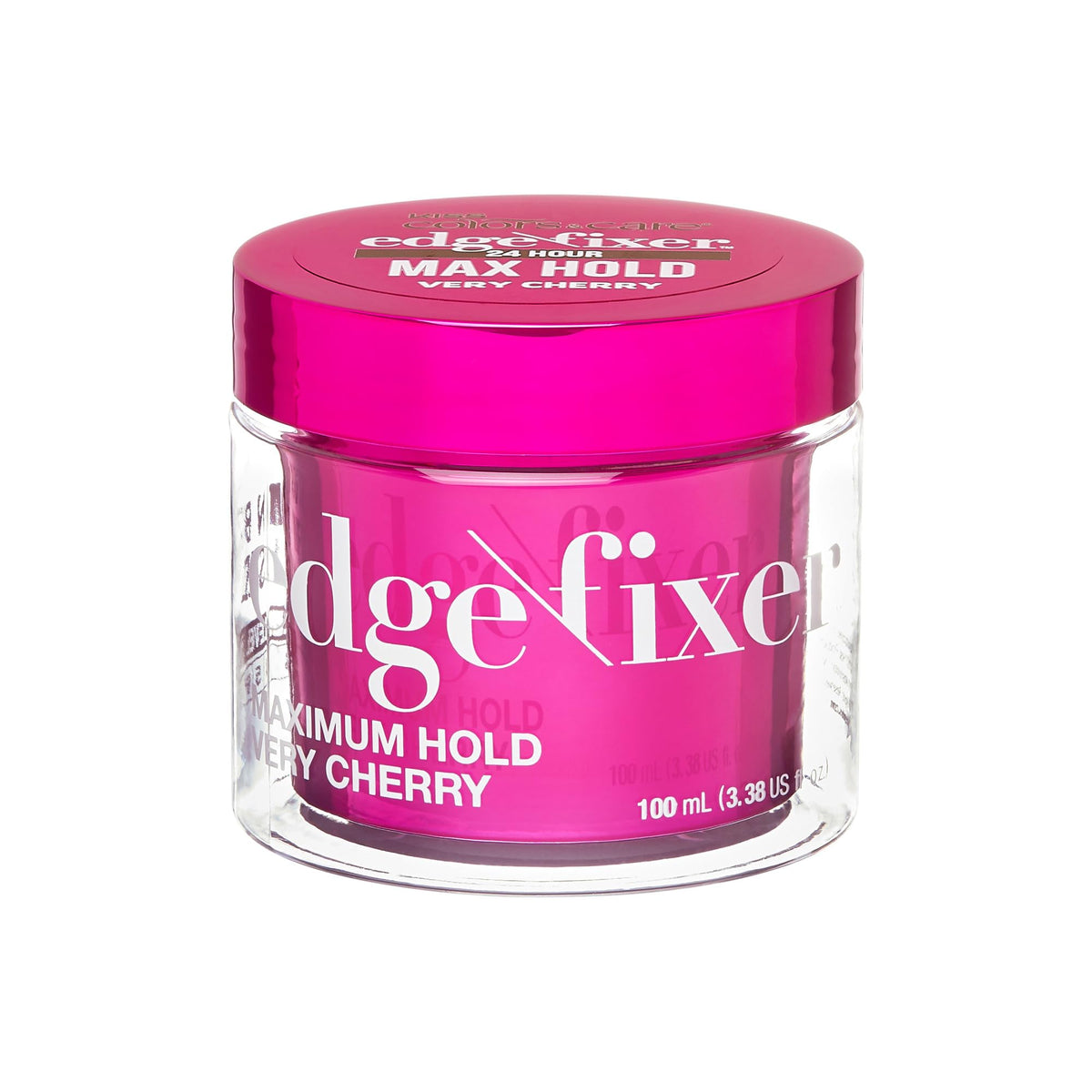 KISS COLORS & CARE Maximum Hold Edge Fixer Gel 100ml on a vanity