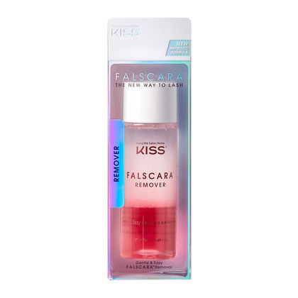 KISS FALSCARA Eyelash Extension Remover bottle front view with rosewater infusion