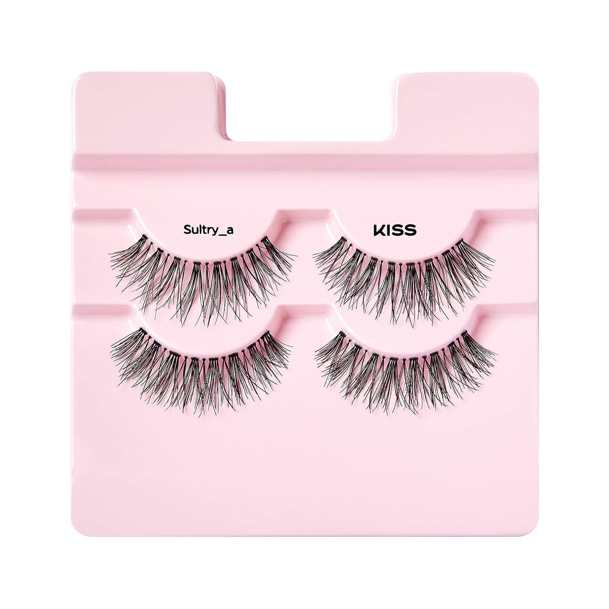 KISS False Eyelashes 'Sultry' displayed on a model's eyes