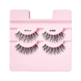 KISS False Eyelashes 'Sultry' displayed on a model's eyes