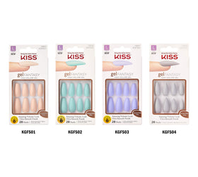 KISS Gel Fantasy Press-On Sculpted Gel Nails Long Purple on model