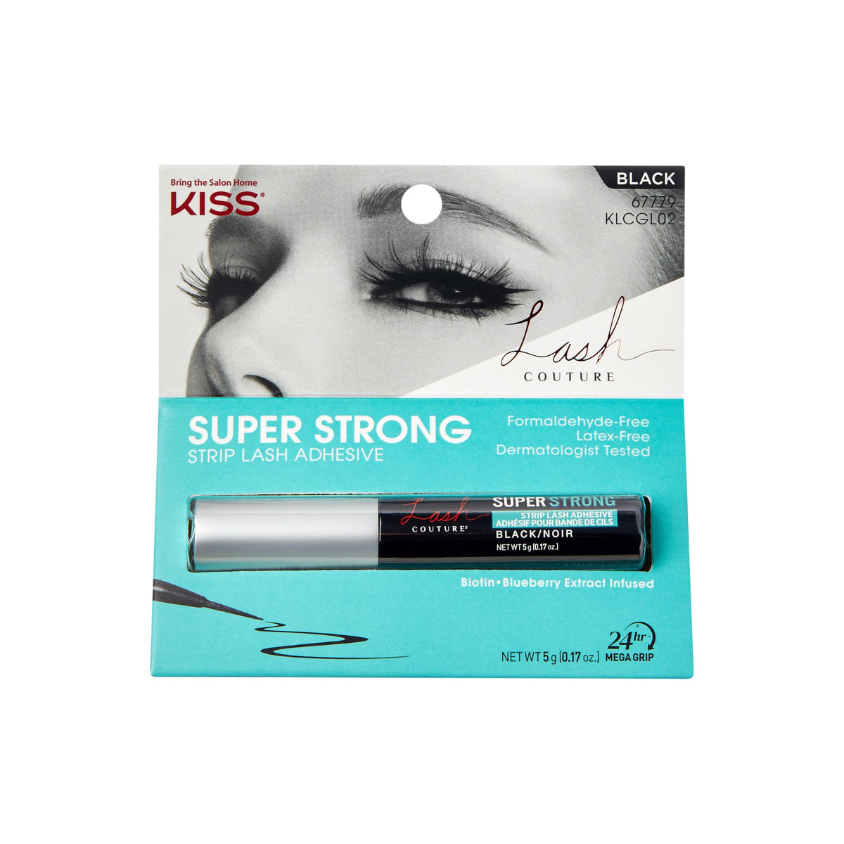 KISS Lash Couture Super Strong Strip Lash Adhesive black bottle front view