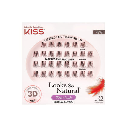 KISS Looks So Natural Trio Cluster Lashes front view with packaging