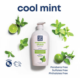 Kiss My Face Moisture Shave Cream Cool Mint pump bottle side view