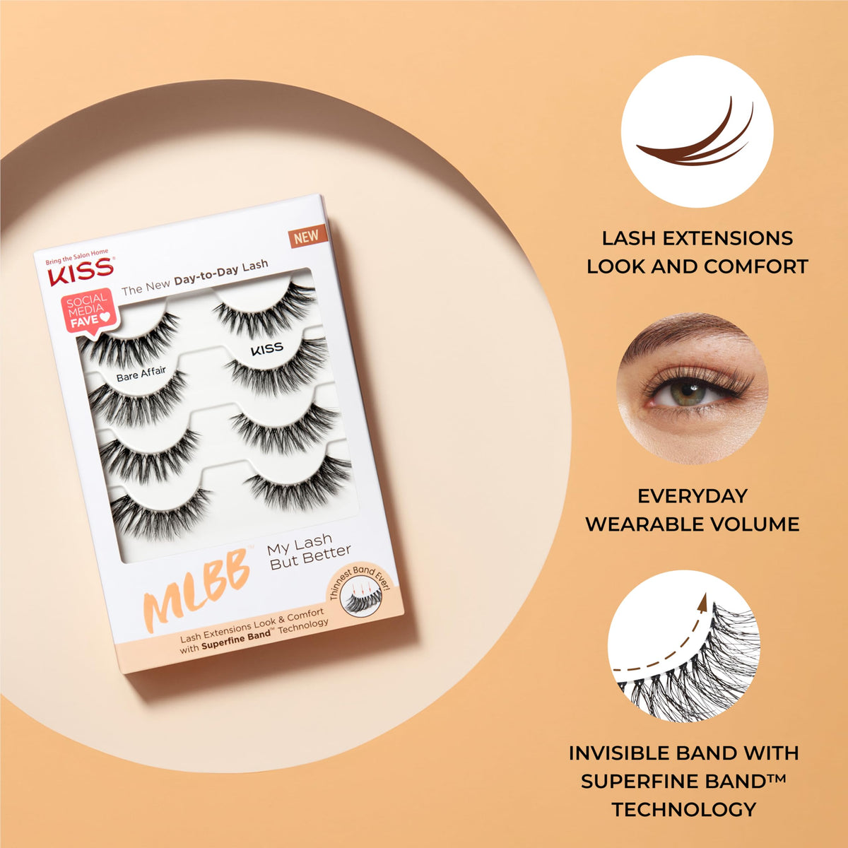KISS My Lash But Better False Eyelashes applied on model