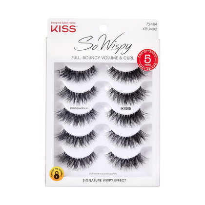 KISS Pompadour False Eyelashes front view with clear band