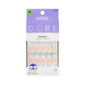KISS Press On Nails 'Burble' pink almond shape front view