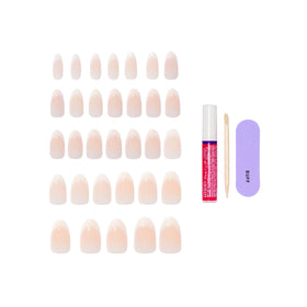 KISS Press On Nails 'Burble' with nail glue and manicure stick