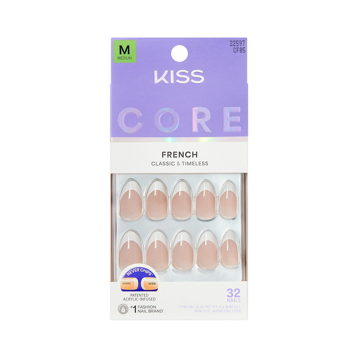 KISS Press On Nails 'Curiosity' medium almond shape front view