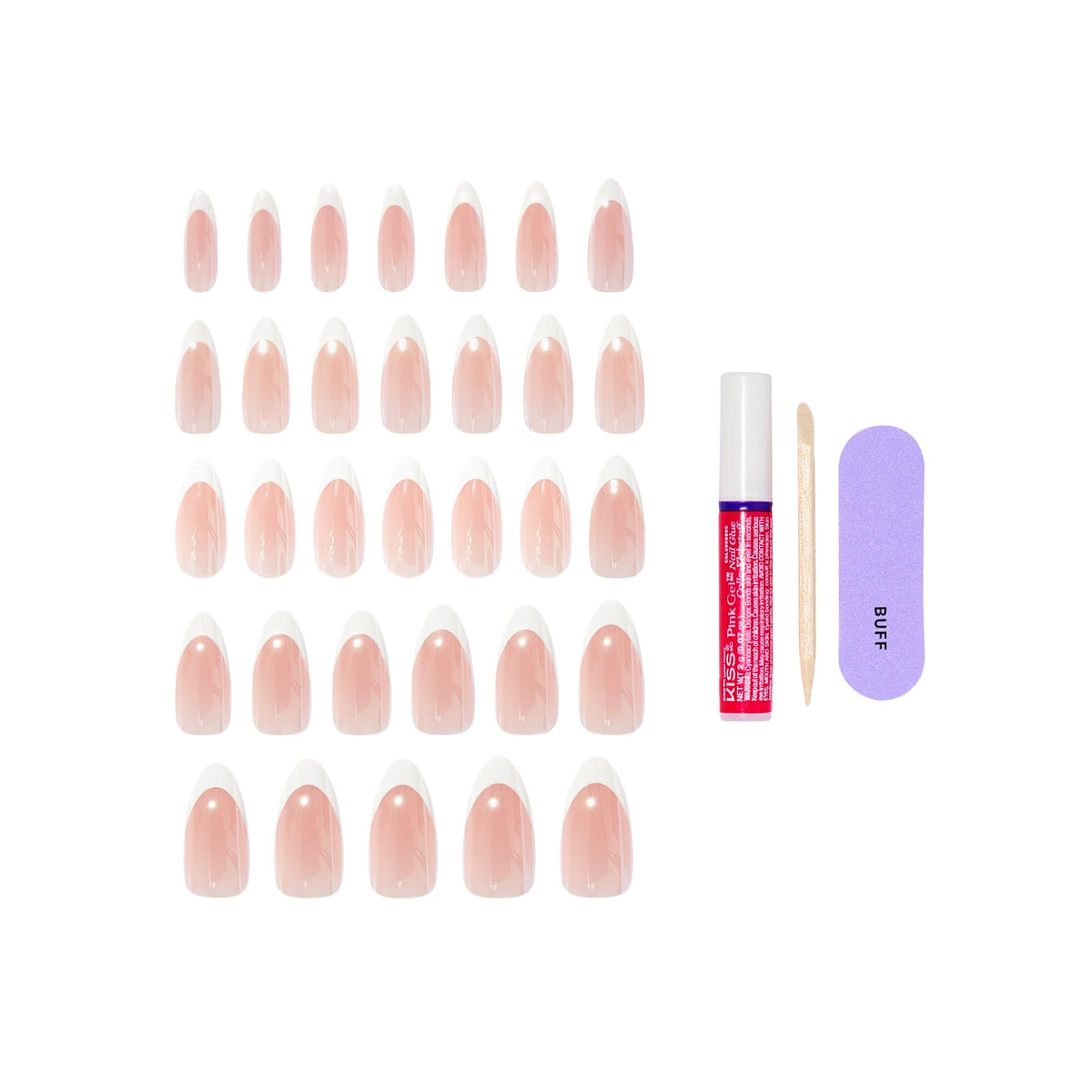 KISS Press On Nails 'Fascinating' with manicure stick and mini file