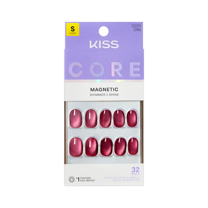 KISS Press On Nails 'Flaming' Purple front view with 32 nails
