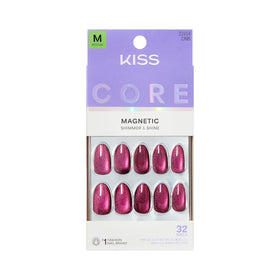 KISS Press On Nails Glittering Purple Almond Shape front view