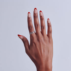 KISS Press On Nails 'Optimistic' Red with manicure stick and mini file