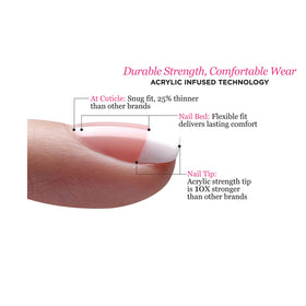 KISS Salon Acrylic French Nails Kit Pet Peeve nails on hands