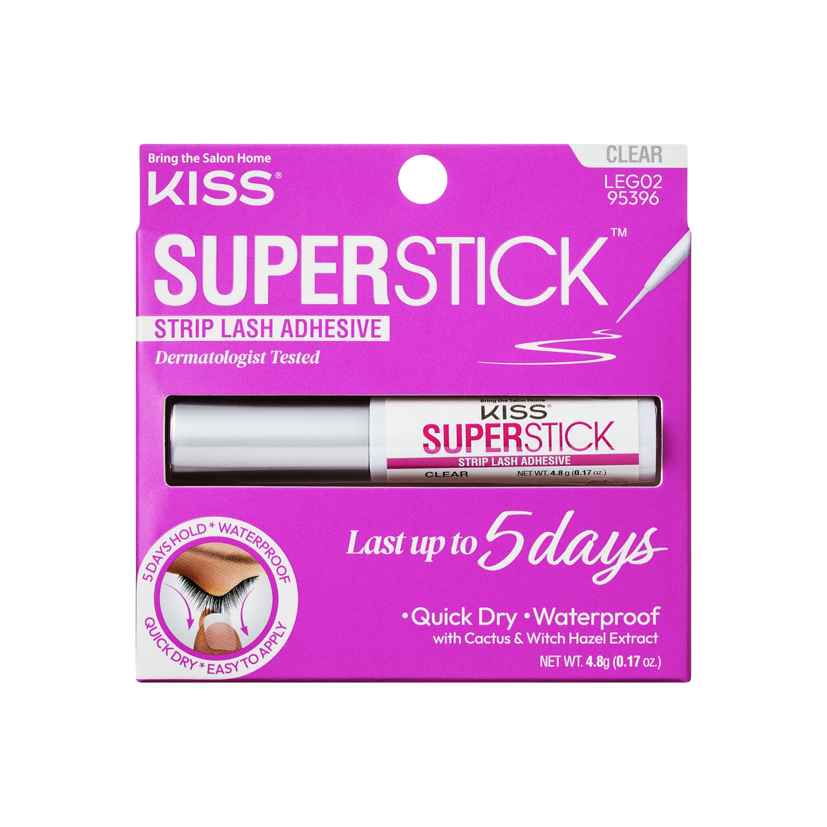 KISS SuperStick Lash Glue 0.17 Oz clear bottle front view