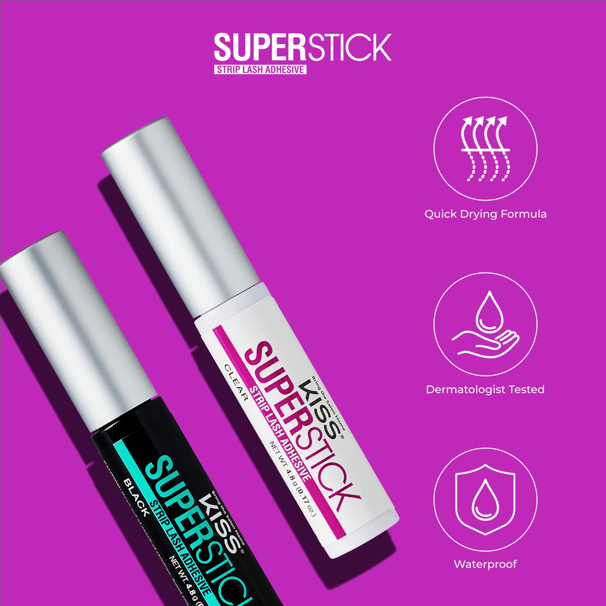 KISS SuperStick Lash Glue black formula texture