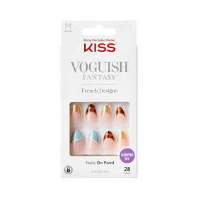 KISS Voguish Fantasy Press On Nails front view with multicolour designs