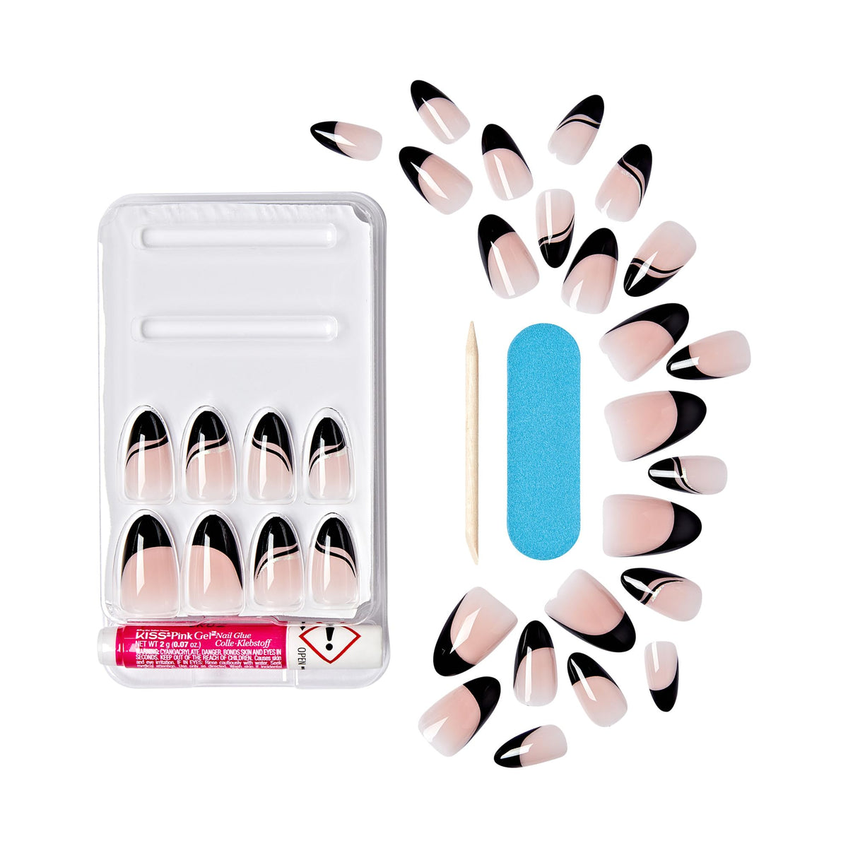 KISS Voguish Fantasy Press On Nails in use on a model